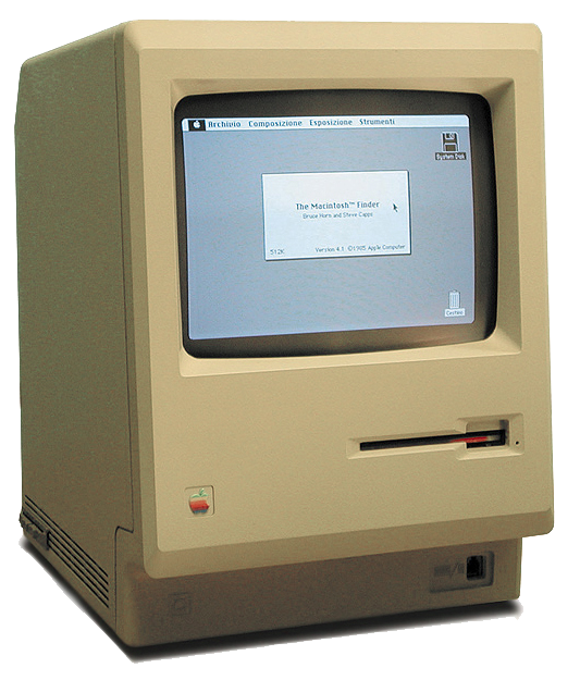 1984 Apple Macintosh 128k transparency
